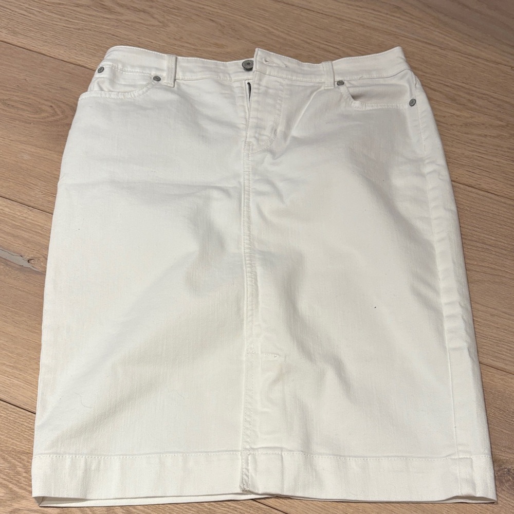 Talbots Cream Midi Skirt